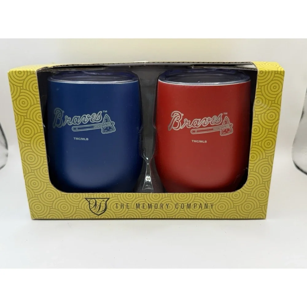 Atlanta Braves‎ Stemless Wine Glass Stainless Tumblers MLB